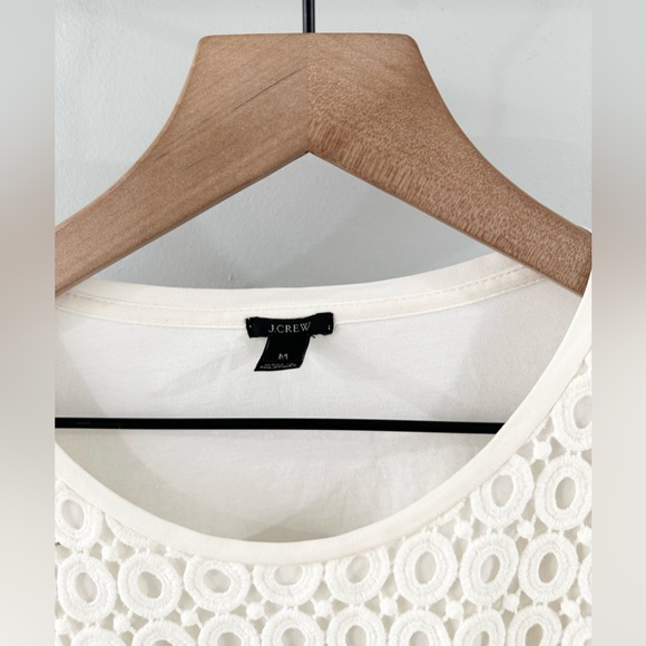 J. Crew 3/4 Sleeve Crochet Front Blouse White Size Medium - Picture 4 of 5